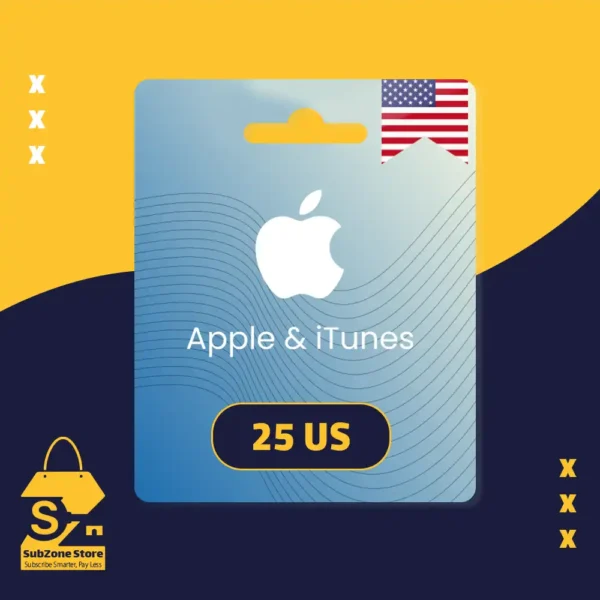 بطاقة ابل & ايتونز $25 - للحساب الامريكي